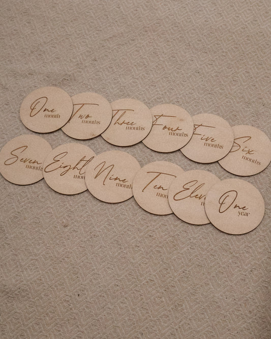 Simple Engraved Monthly Milestones