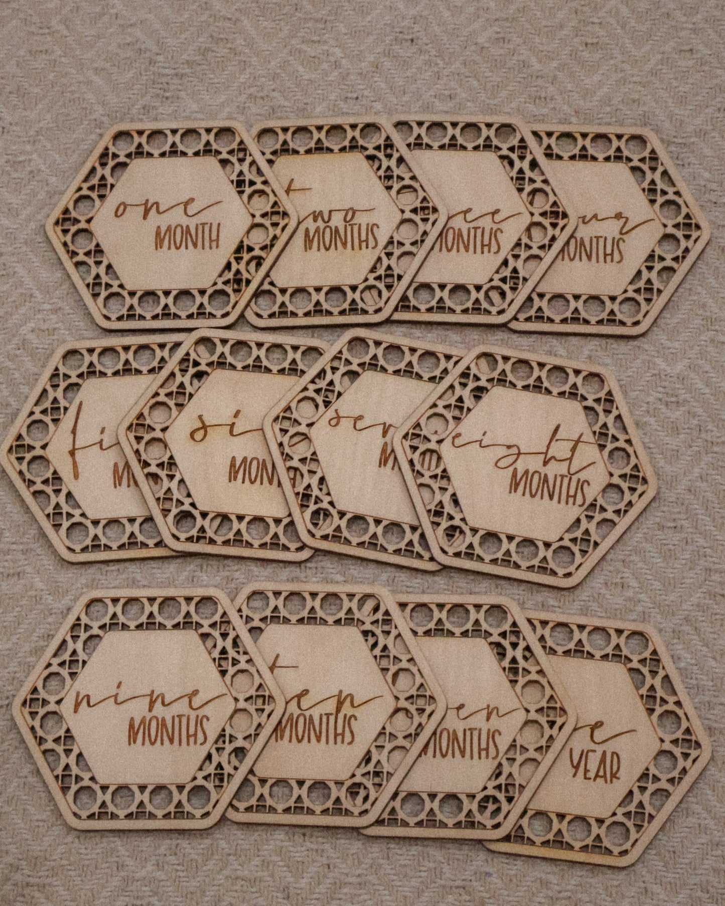 Rattan Engraved Monthly Milestones