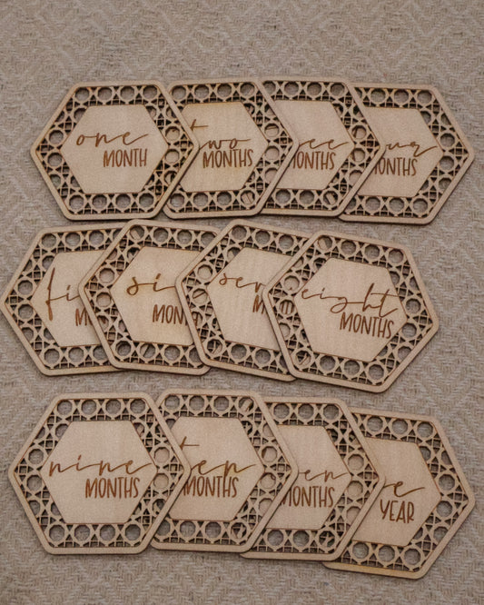 Rattan Engraved Monthly Milestones
