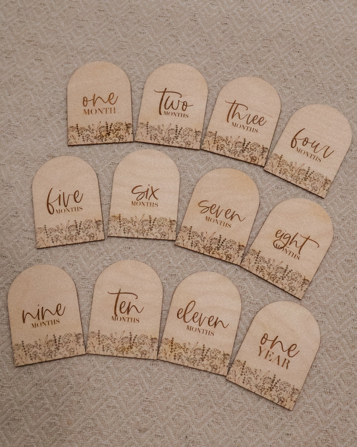 Wildflower Engraved Monthly Milestones