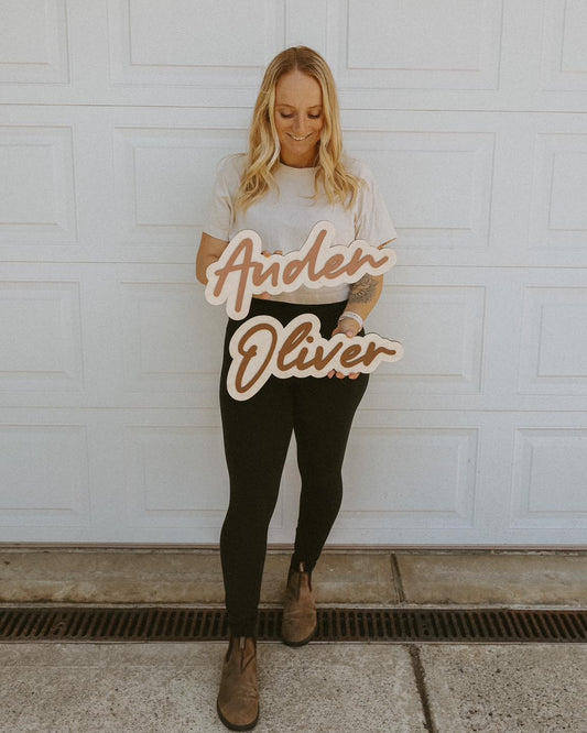 Customized Two Layer Cutout Baby Nursery Name Sign