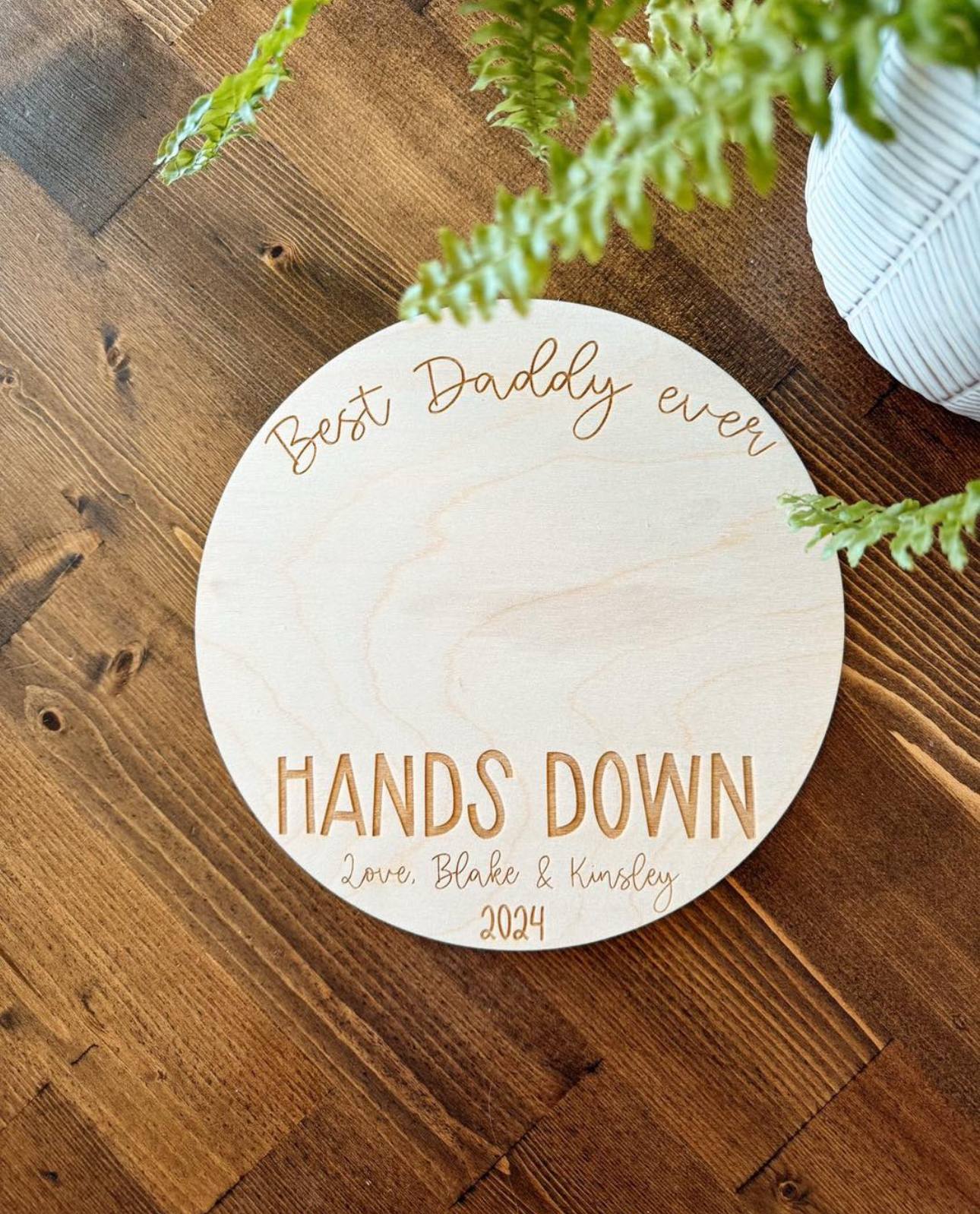 Fathers Day Handprint Round