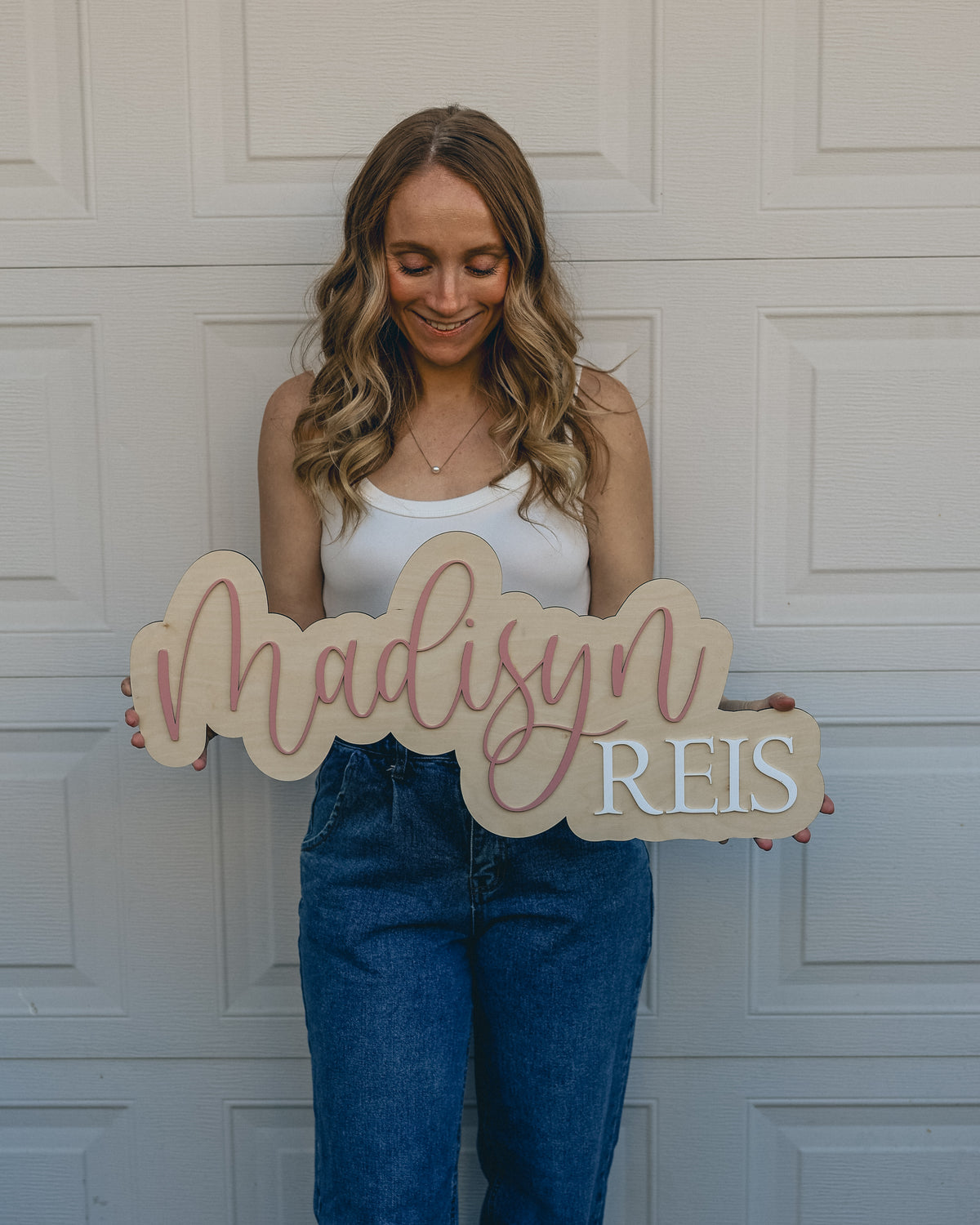 Customized Two Layer Cutout Baby Nursery Name Sign