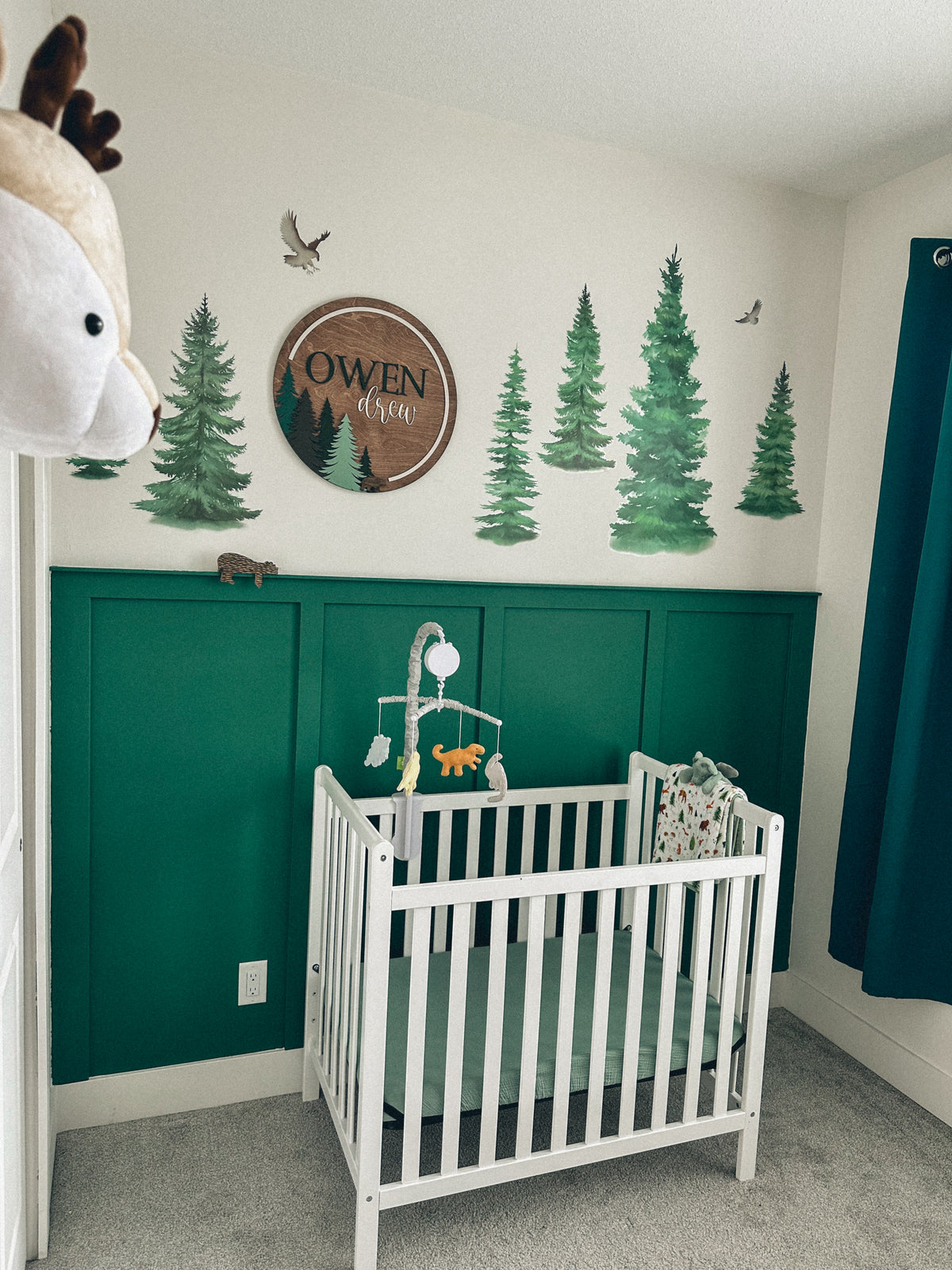 Green Layered Mountain Name Sign