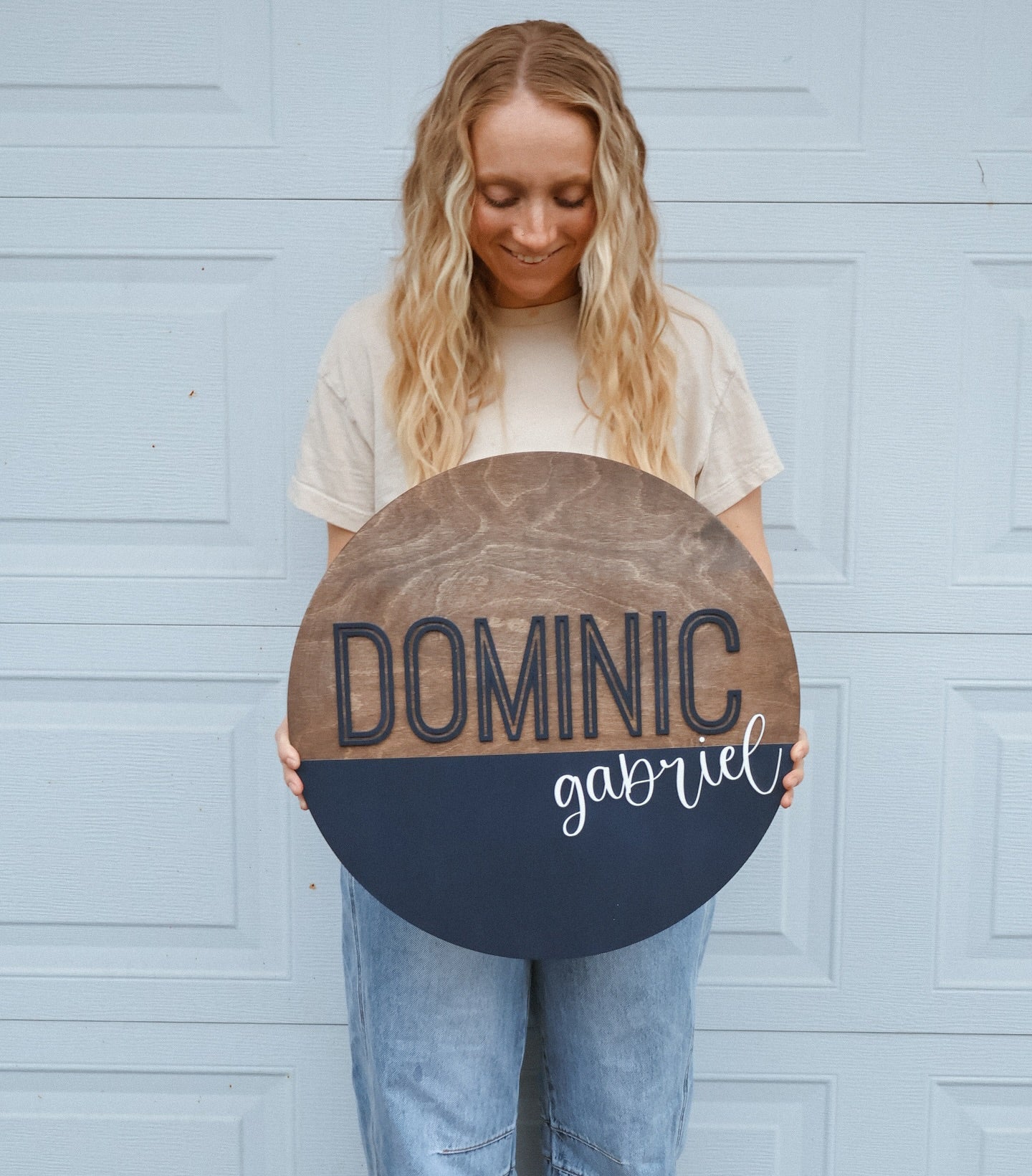 Customized Color Block Nursery Name Sign