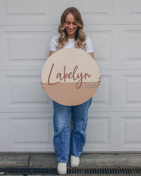 Customized Color Block Nursery Name Sign