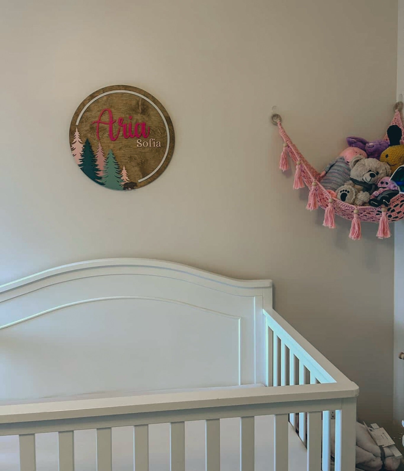 Pink Layered Mountain Name Sign