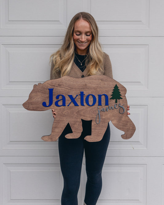 Customized Bear Nursery Name Sign