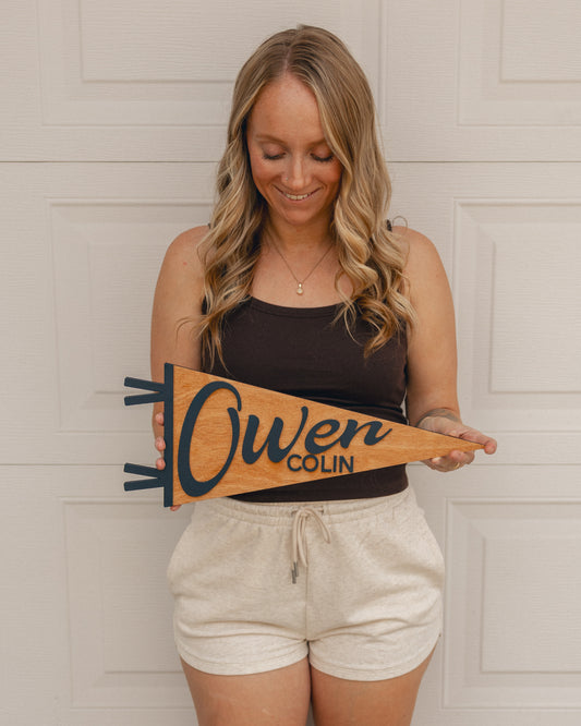 Customized Flag Nursery Name Sign