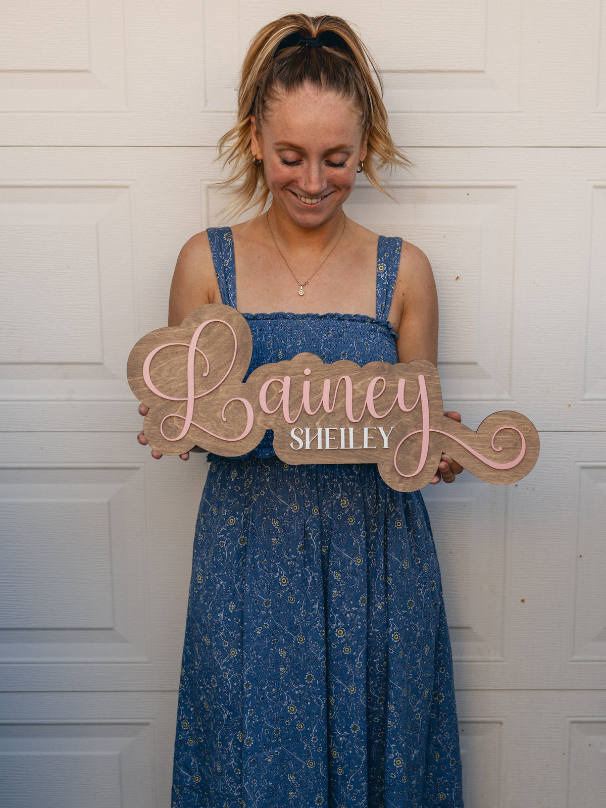 Customized Two Layer Cutout Baby Nursery Name Sign