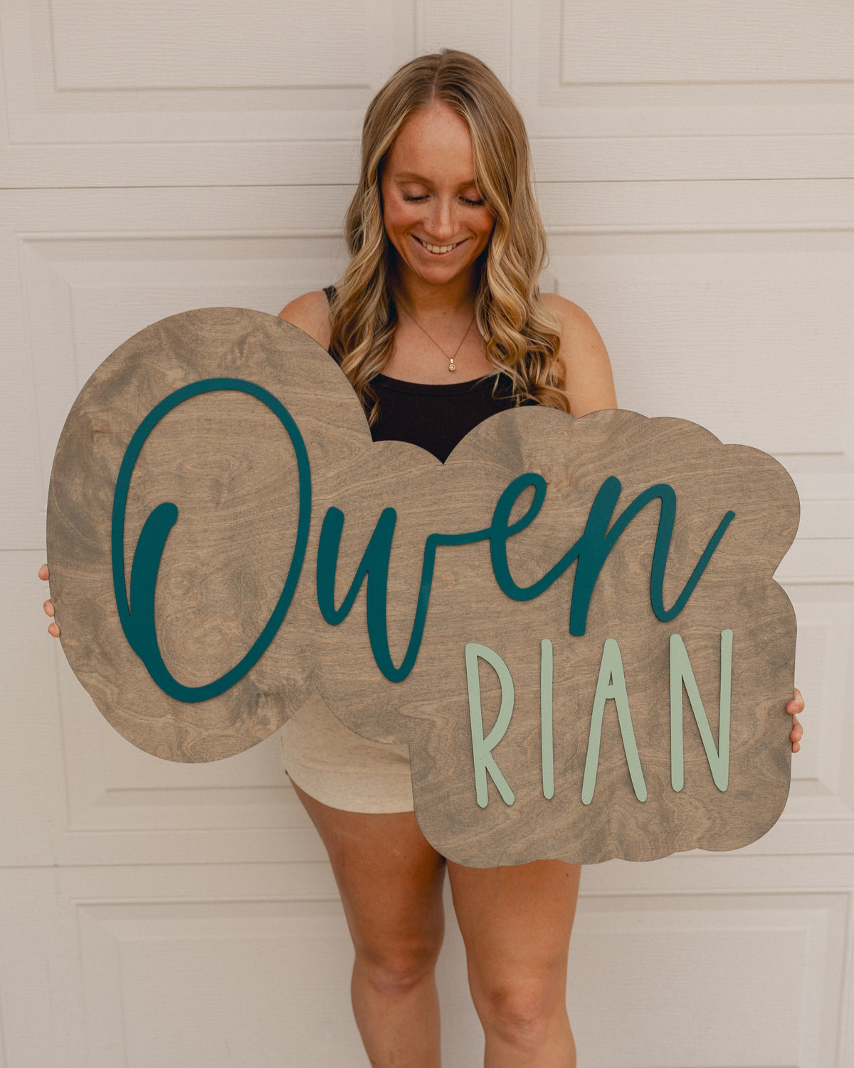 Customized Two Layer Cutout Baby Nursery Name Sign