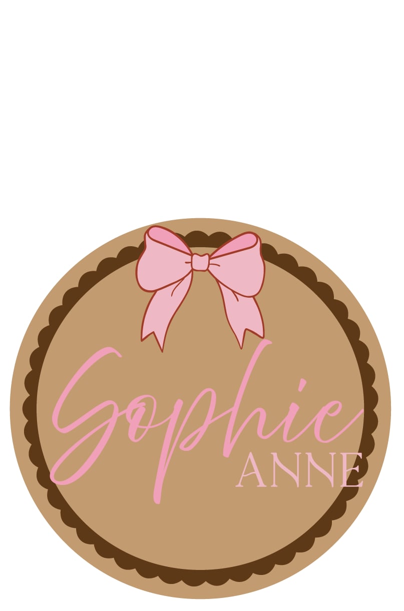 Customized Round Baby Nursery Name Sign with Bow